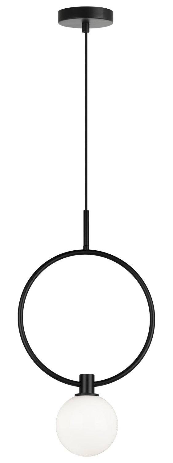 Matteo Lighting C71301BKOP One Light Pendant, Black