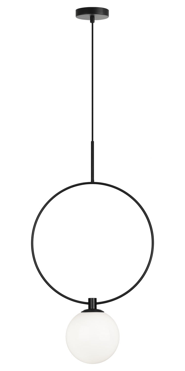 Matteo Lighting C71311BKOP One Light Pendant, Black