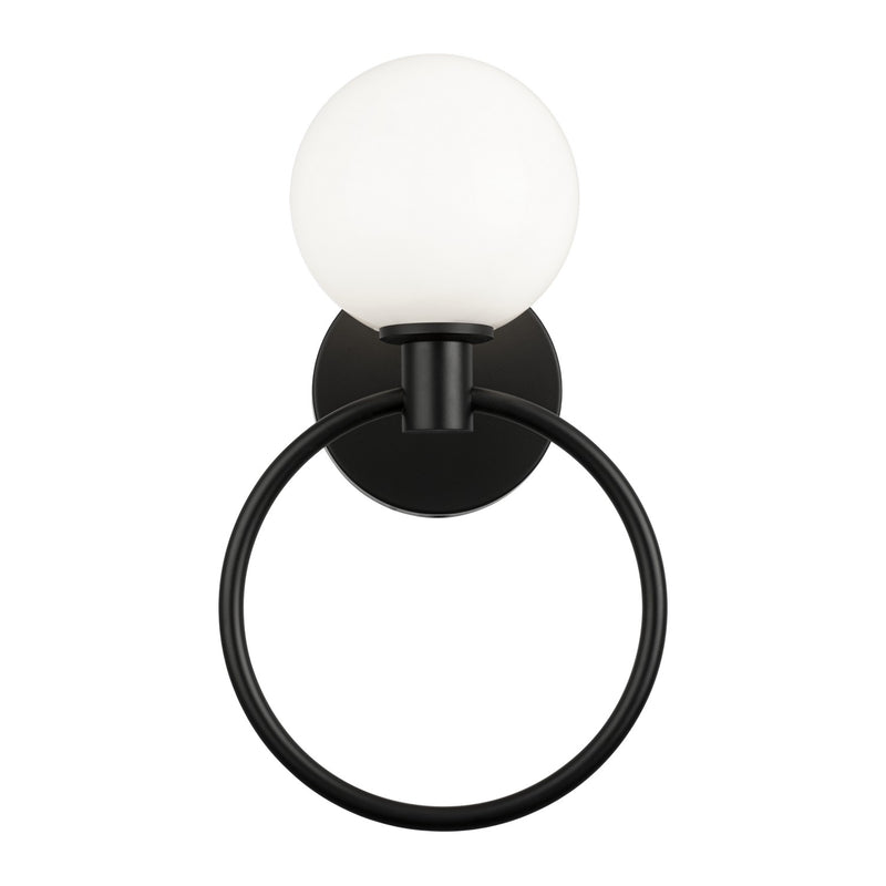 Matteo Lighting W71301BKOP One Light Wall Sconce, Black