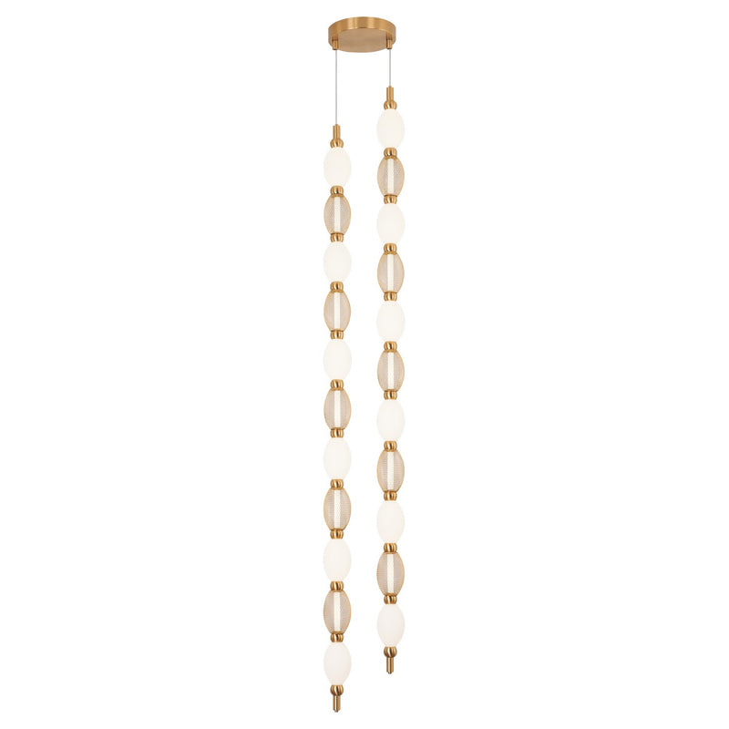 Matteo Lighting C37102AG LED Pendant, Aged Gold Brass