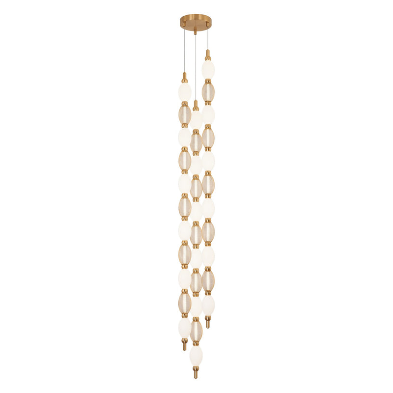 Matteo Lighting C37103AG LED Pendant, Aged Gold Brass