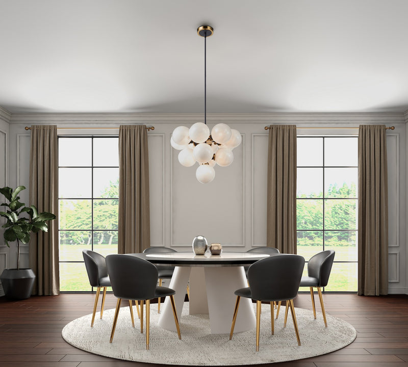 Artcraft AC11872SW 13 Light Chandelier, Black and Brushed Brass