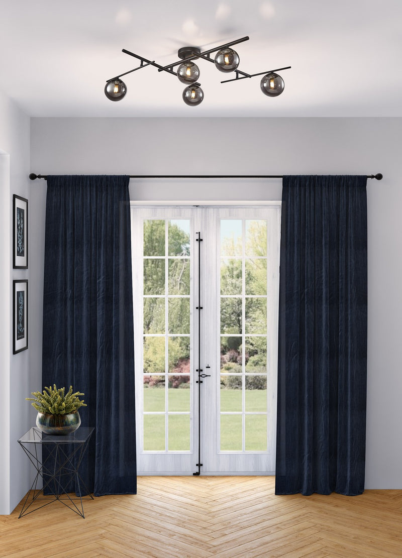 Artcraft AC11975SM Five Light Semi-Flush Mount, Black