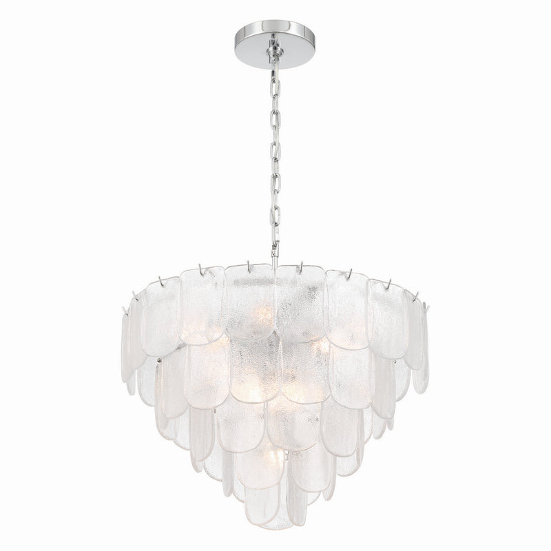 Artcraft AC12052CR 12 Light Chandelier, Polished Nickel, Crystalline