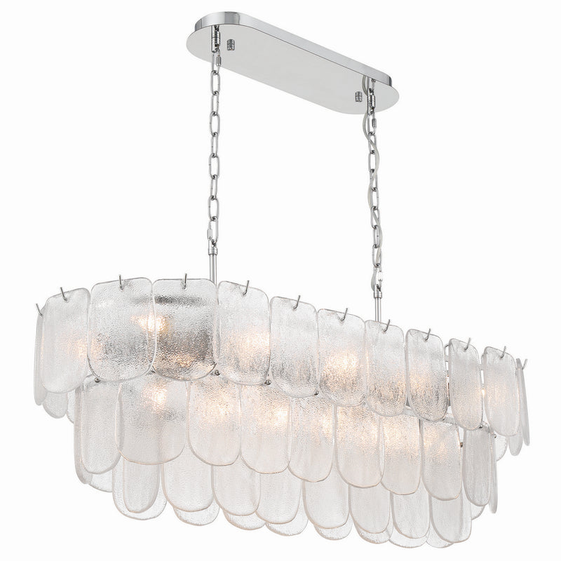 Artcraft AC12054CR 12 Light Island Pendant, Polished Nickel, Crystalline