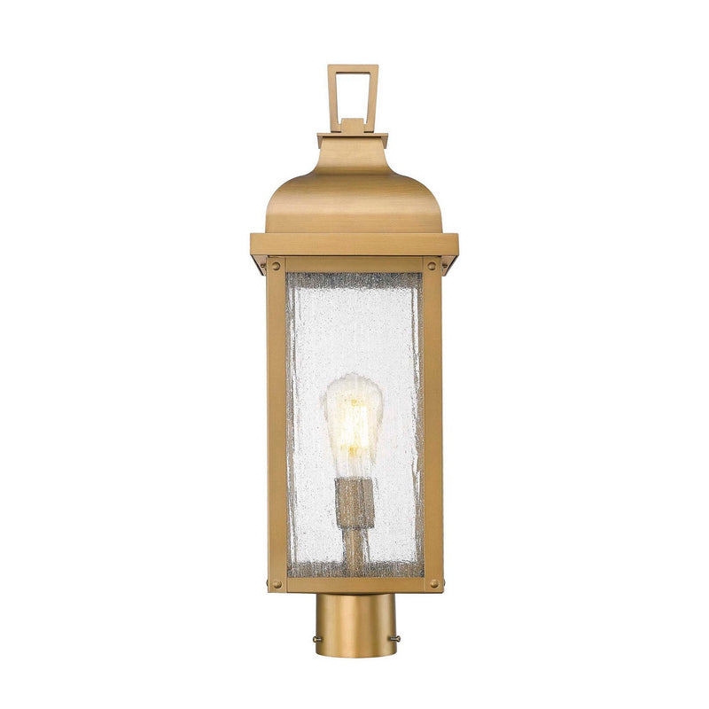 Artcraft AC8183WB One Light Outdoor Post Mount, Weathered Brass