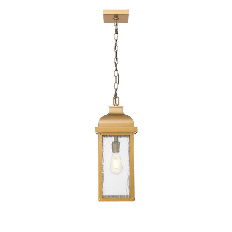Artcraft AC8185WB One Light Outdoor Pendant, Weathered Brass