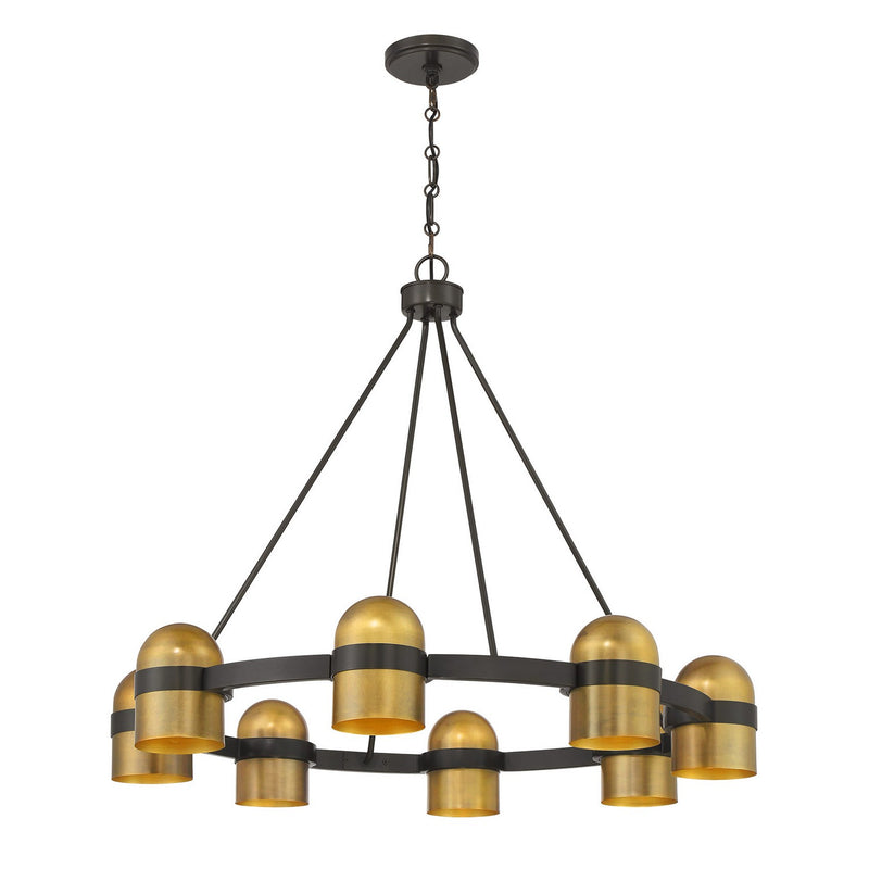 Savoy House 1-1152-8-333 Eight Light Chandelier, Mediterranean Bronze/Riviera Brass