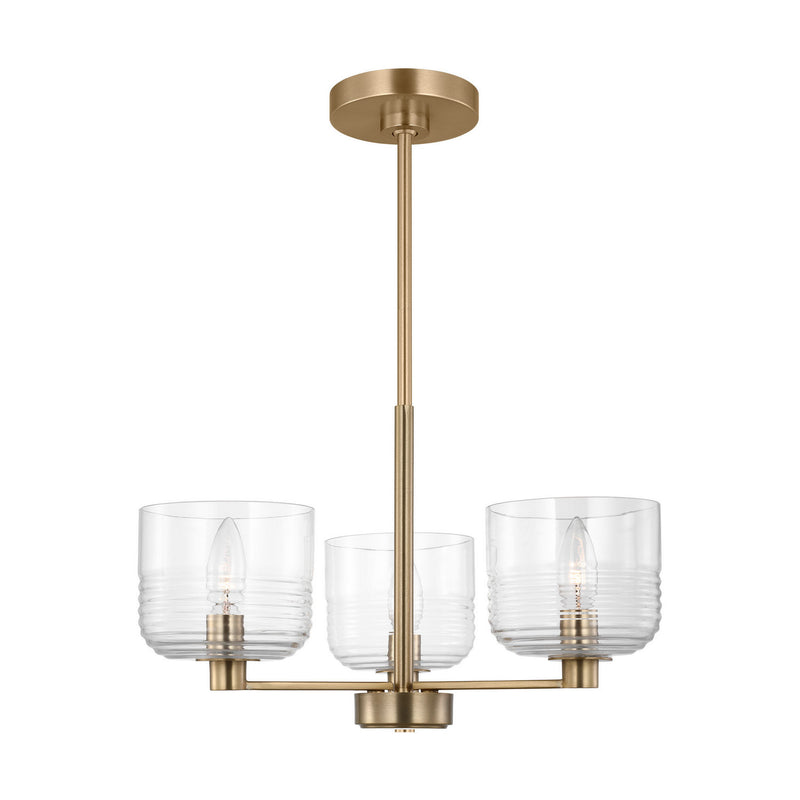 Visual Comfort Studio DJC1233SB Three Light Chandelier, Satin Brass