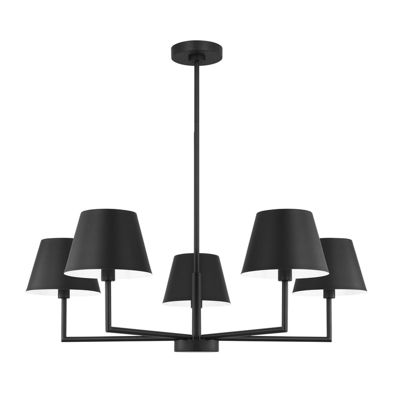 Visual Comfort Studio DJC1265MBK Five Light Chandelier, Midnight Black