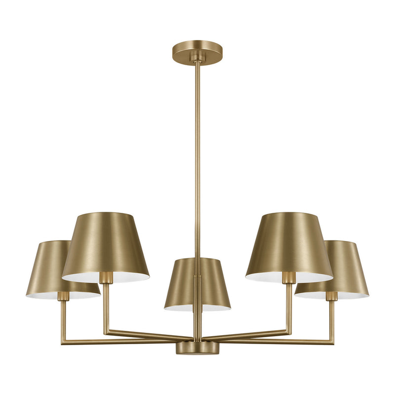 Visual Comfort Studio DJC1265SB Five Light Chandelier, Satin Brass