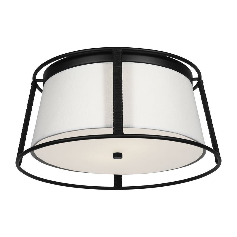 Visual Comfort Studio DJF1002MBK Two Light Flush Mount, Midnight Black