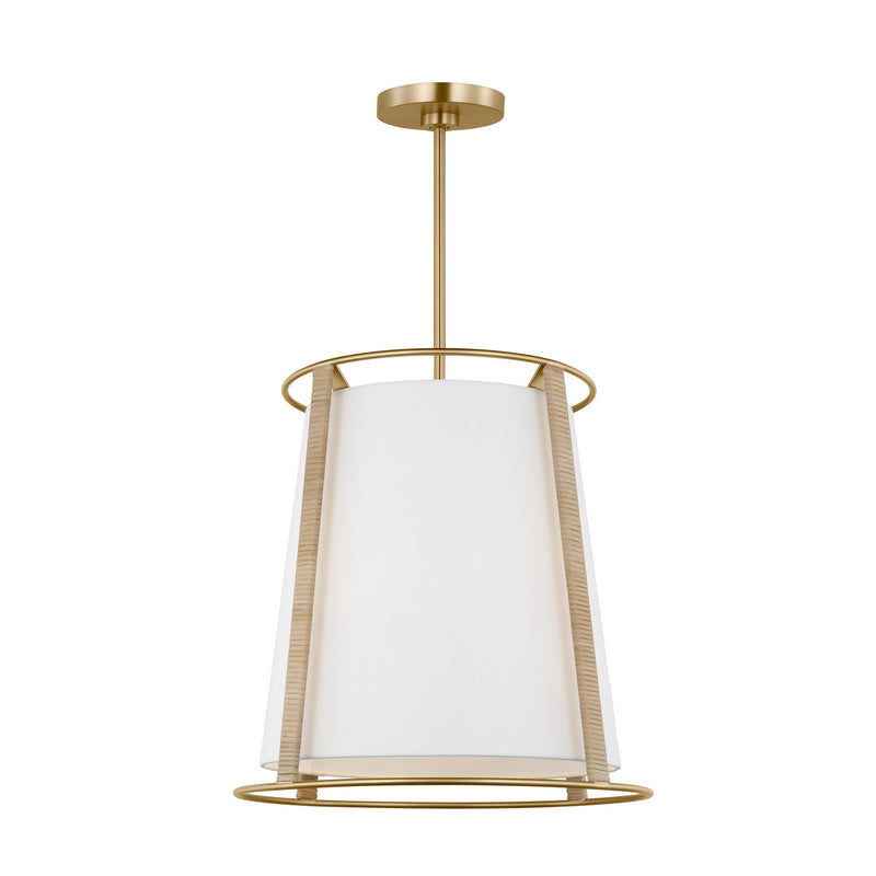 Visual Comfort Studio DJP1002SB Two Light Pendant, Satin Brass