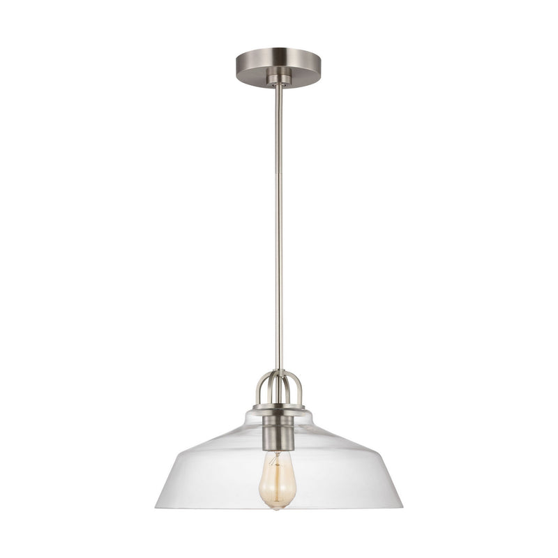 Visual Comfort Studio DJP1121BS One Light Pendant, Brushed Steel