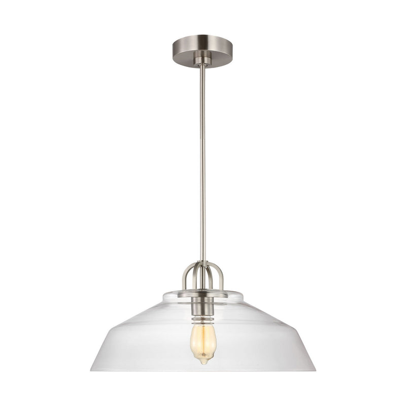 Visual Comfort Studio DJP1131BS One Light Pendant, Brushed Steel