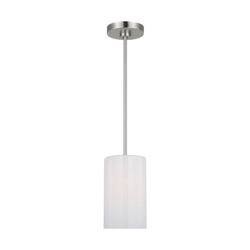 Generation Lighting GLP1001EN3/BS One Light Mini Pendant, Brushed Steel