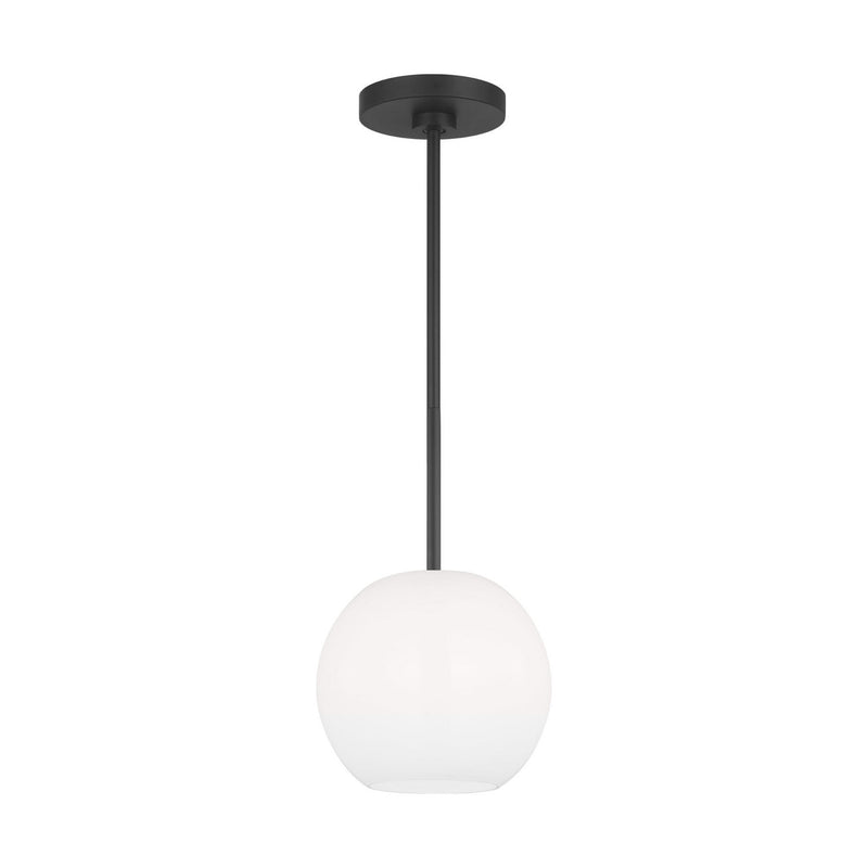 Generation Lighting GLP1011EN3/MBK One Light Mini Pendant, Midnight Black