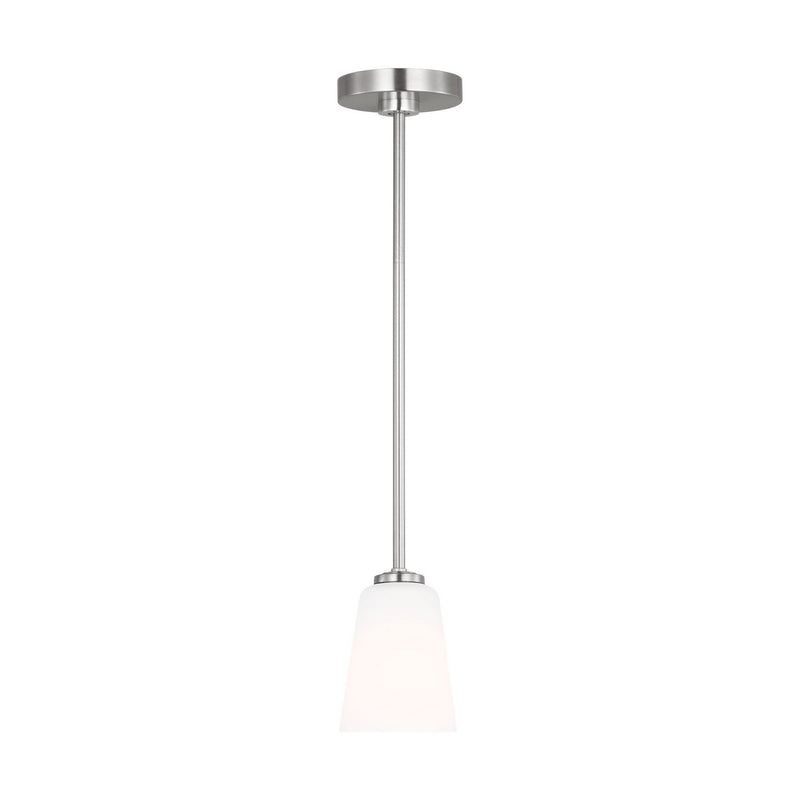 Generation Lighting GLP1031BS One Light Mini-Pendant, Brushed Nickel
