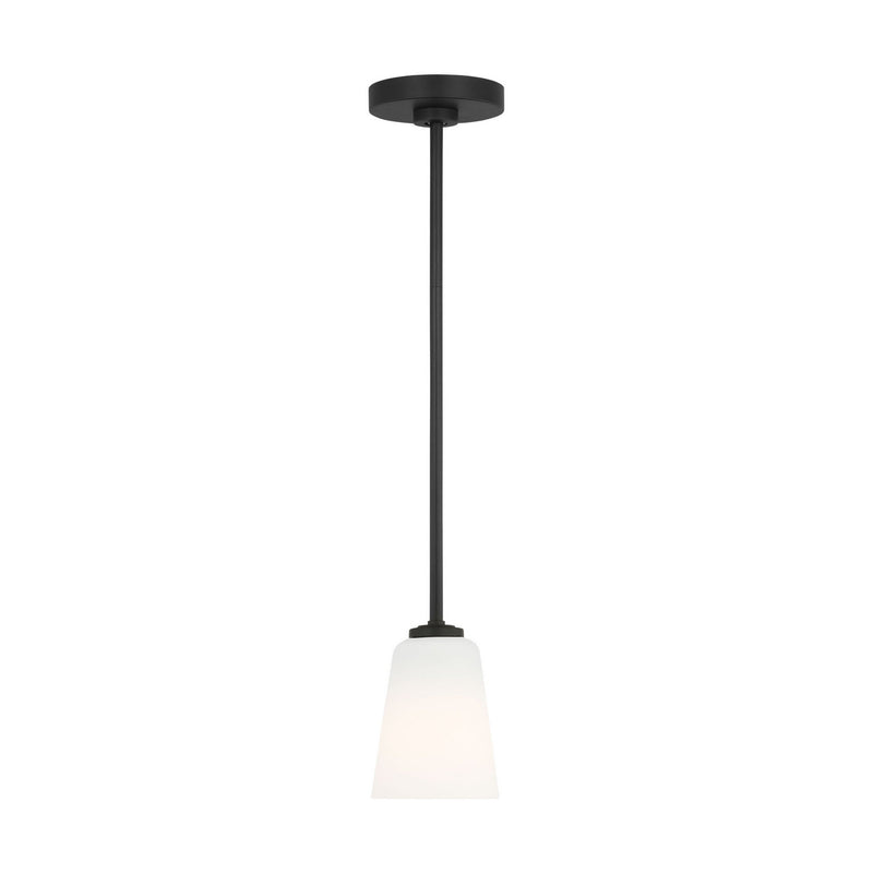 Generation Lighting GLP1031MBK One Light Mini-Pendant, Midnight Black