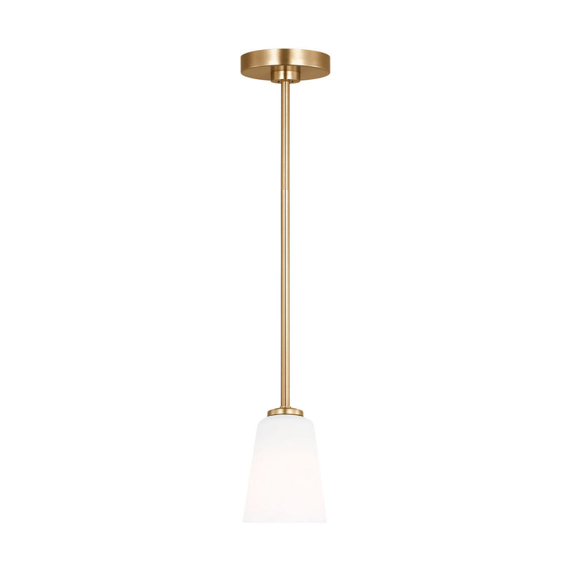 Generation Lighting GLP1031SB One Light Mini-Pendant, Satin Brass