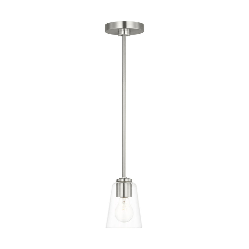 Generation Lighting GLP1041BS One Light Mini-Pendant, Brushed Nickel
