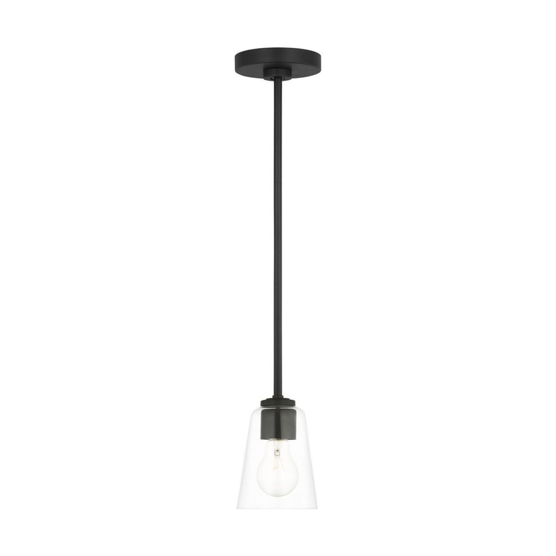 Generation Lighting GLP1041MBK One Light Mini-Pendant, Midnight Black