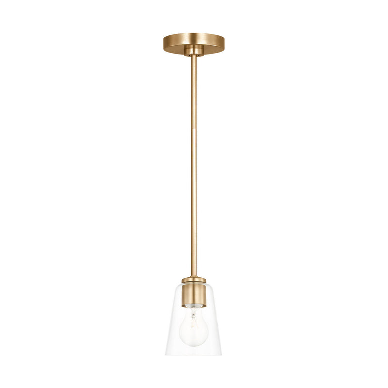 Generation Lighting GLP1041SB One Light Mini-Pendant, Satin Brass