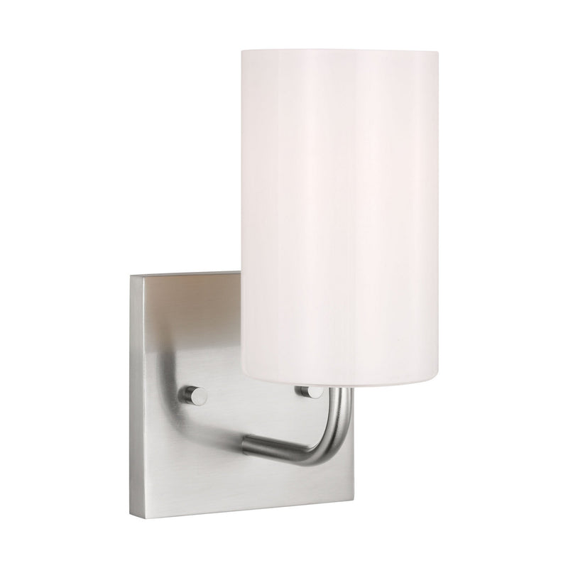 Generation Lighting GLV1001EN3/BS One Light Vanity, Brushed Steel