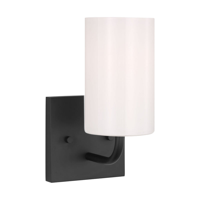 Generation Lighting GLV1001EN3/MBK One Light Vanity, Midnight Black