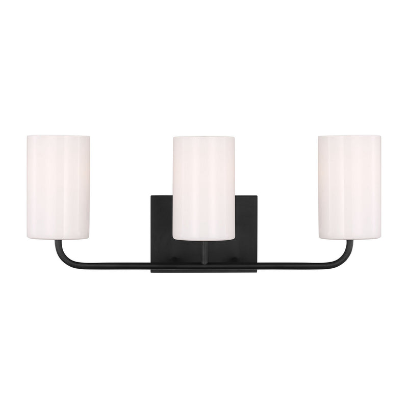 Generation Lighting GLV1003EN3/MBK Three Light Vanity, Midnight Black