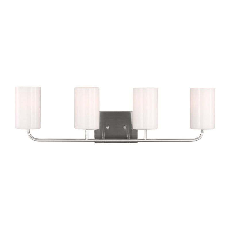 Generation Lighting GLV1004EN3/BS Four Light Vanity, Brushed Steel