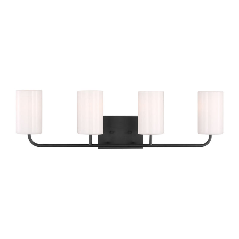 Generation Lighting GLV1004EN3/MBK Four Light Vanity, Midnight Black