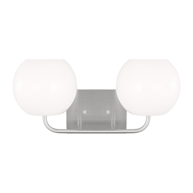 Generation Lighting GLV1012EN3/BS Two Light Vanity, Brushed Steel