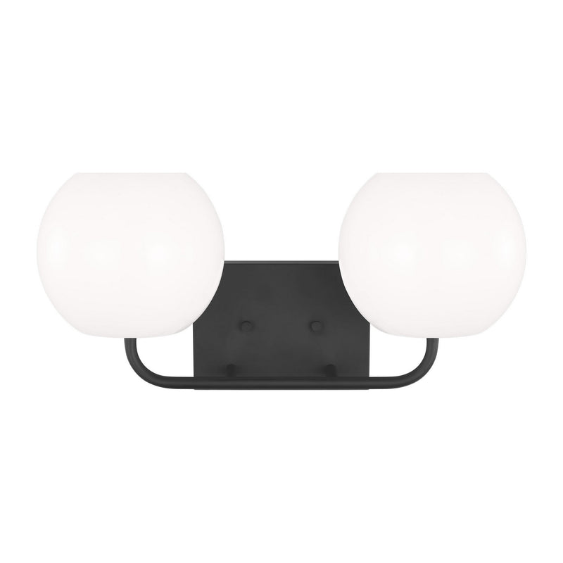 Generation Lighting GLV1012EN3/MBK Two Light Vanity, Midnight Black