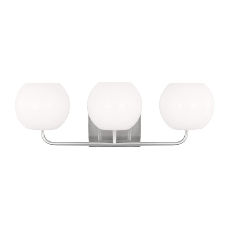 Generation Lighting GLV1013EN3/BS Three Light Vanity, Brushed Steel