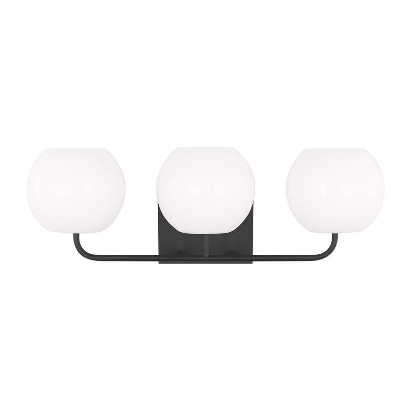 Generation Lighting GLV1013EN3/MBK Three Light Vanity, Midnight Black