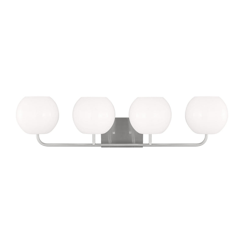 Generation Lighting GLV1014EN3/BS Four Light Vanity, Brushed Steel