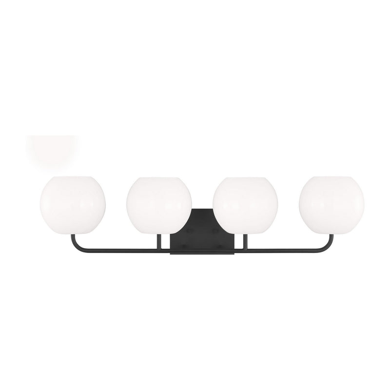 Generation Lighting GLV1014EN3/MBK Four Light Vanity, Midnight Black