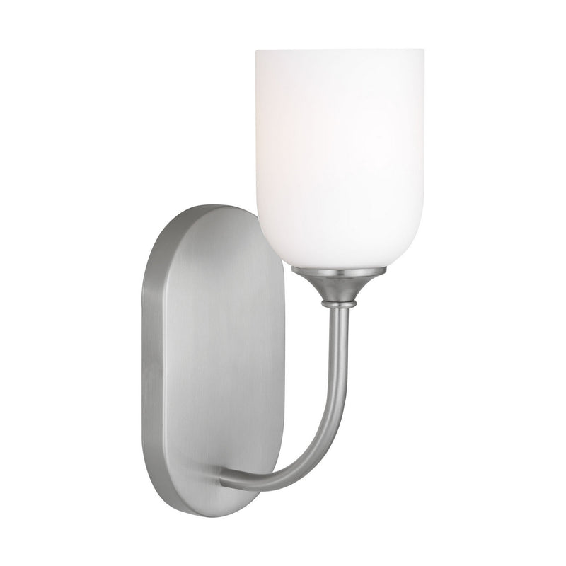 Generation Lighting GLV1021EN3/BS One Light Vanity, Brushed Steel