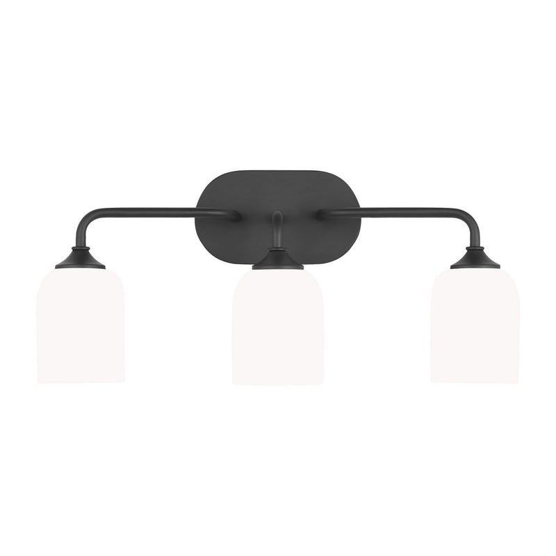 Generation Lighting GLV1023EN3/MBK Three Light Vanity, Midnight Black