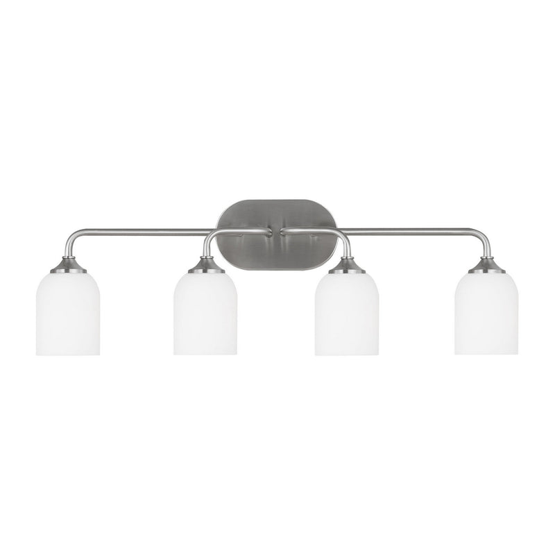 Generation Lighting GLV1024EN3/BS Four Light Vanity, Brushed Steel