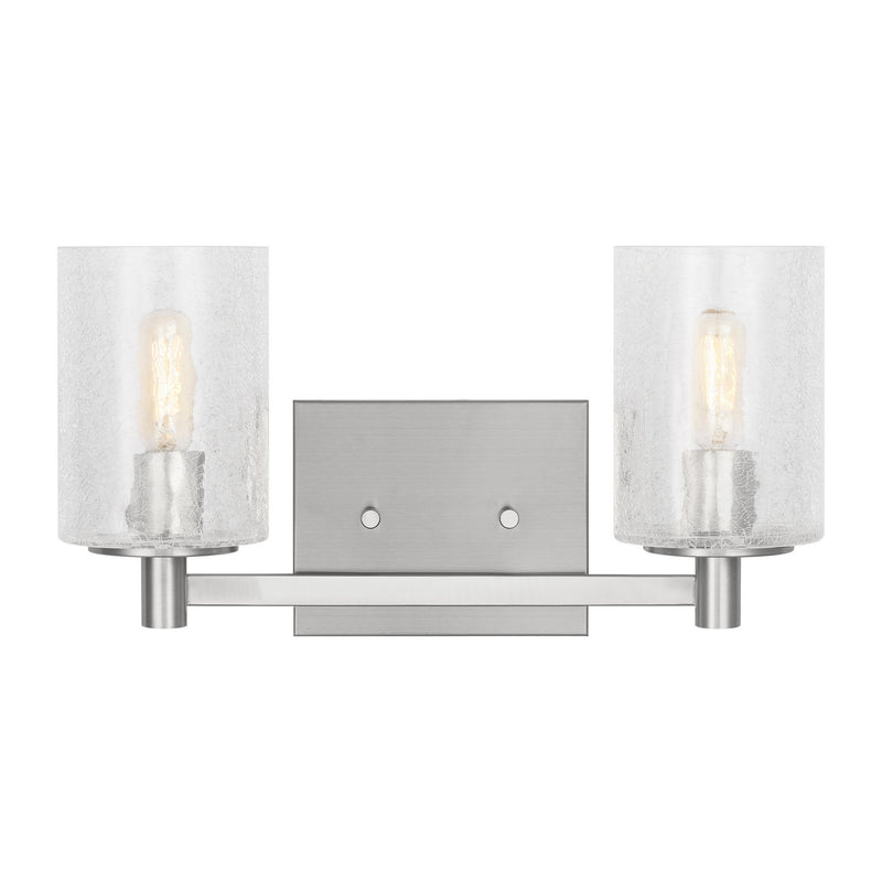 Generation Lighting GLV1032EN/BS Two Light Wall / Bath, Brushed Steel