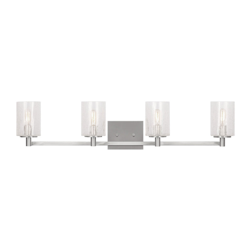 Generation Lighting GLV1034EN/BS Four Light Wall / Bath, Brushed Steel
