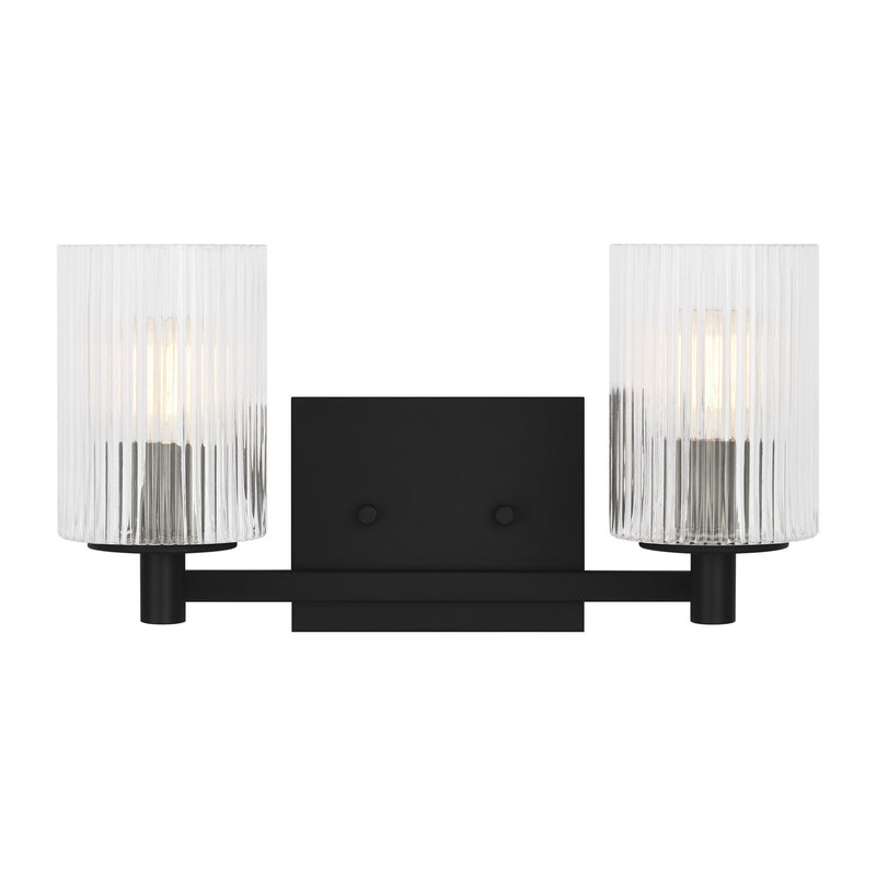 Generation Lighting GLV1042EN/MBK Two Light Wall / Bath, Midnight Black