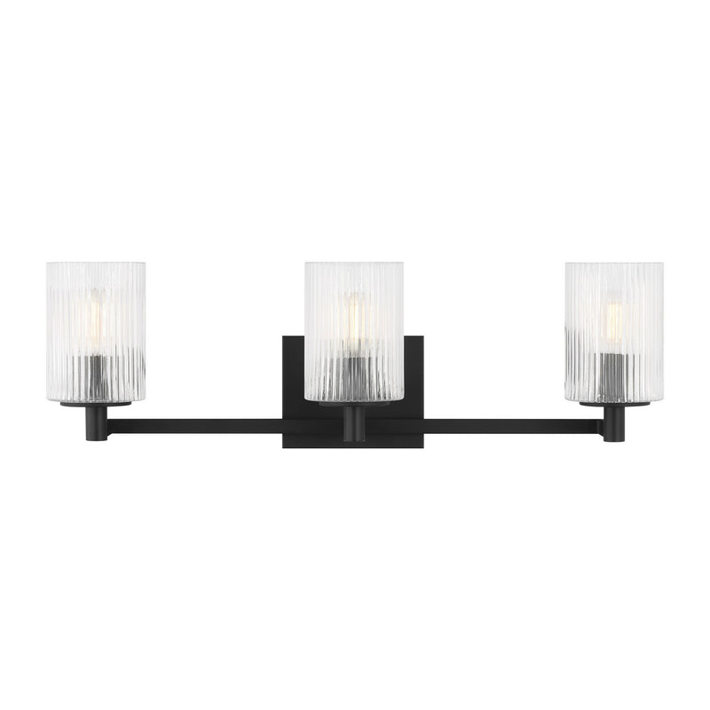 Generation Lighting GLV1043EN/MBK Three Light Wall / Bath, Midnight Black