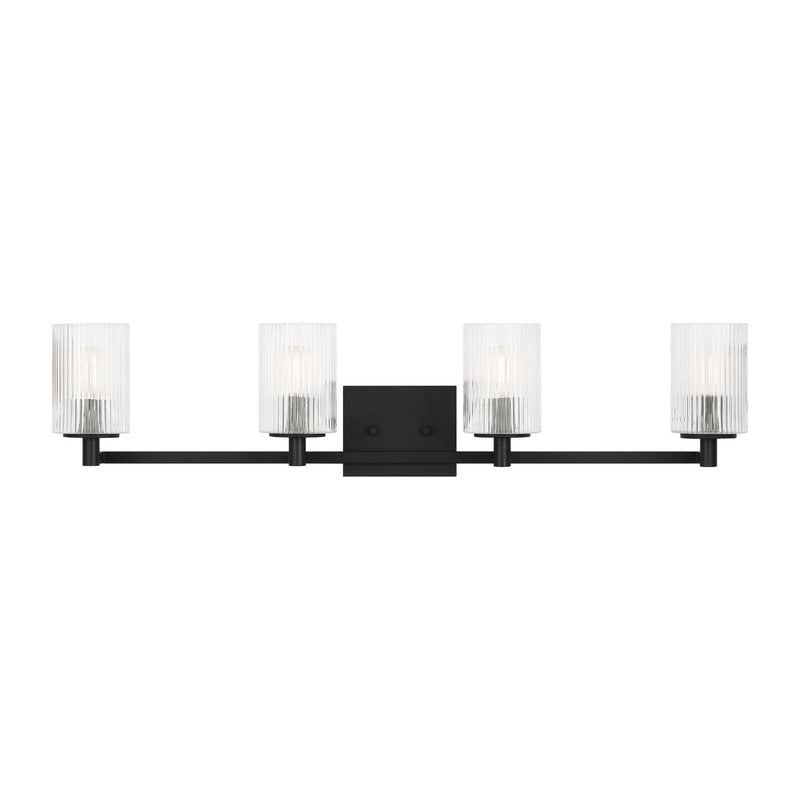 Generation Lighting GLV1044EN/MBK Four Light Wall / Bath, Midnight Black