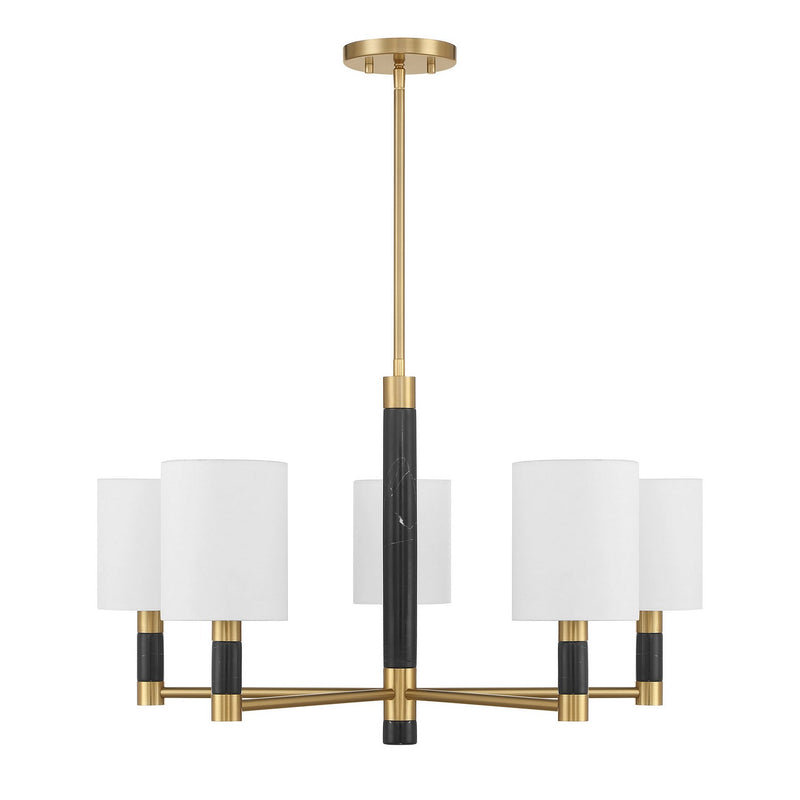 Savoy House 1-4606-5-322 Five Light Chandelier, Warm Brass