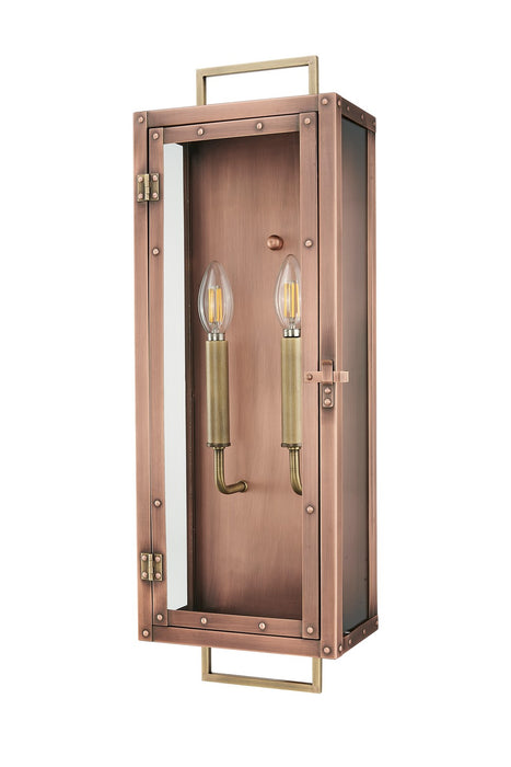 Acclaim Lighting 1011CP Two Light Wall Lantern, Antique Copper with Brass