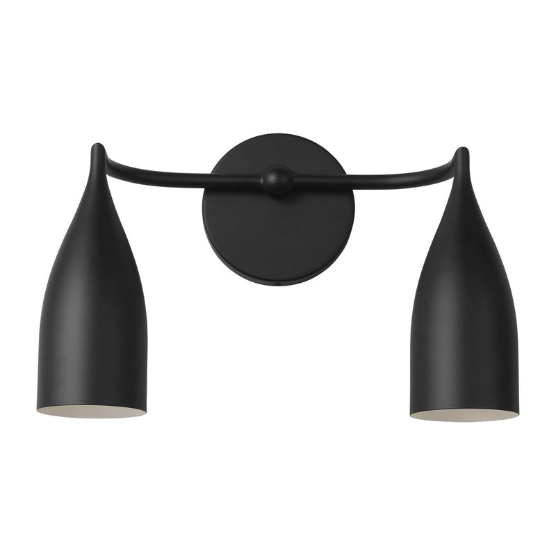 Generation Lighting GLV1082MBK Two Light Vanity, Midnight Black