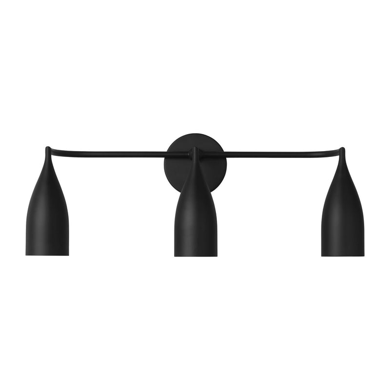 Generation Lighting GLV1083MBK Three Light Vanity, Midnight Black